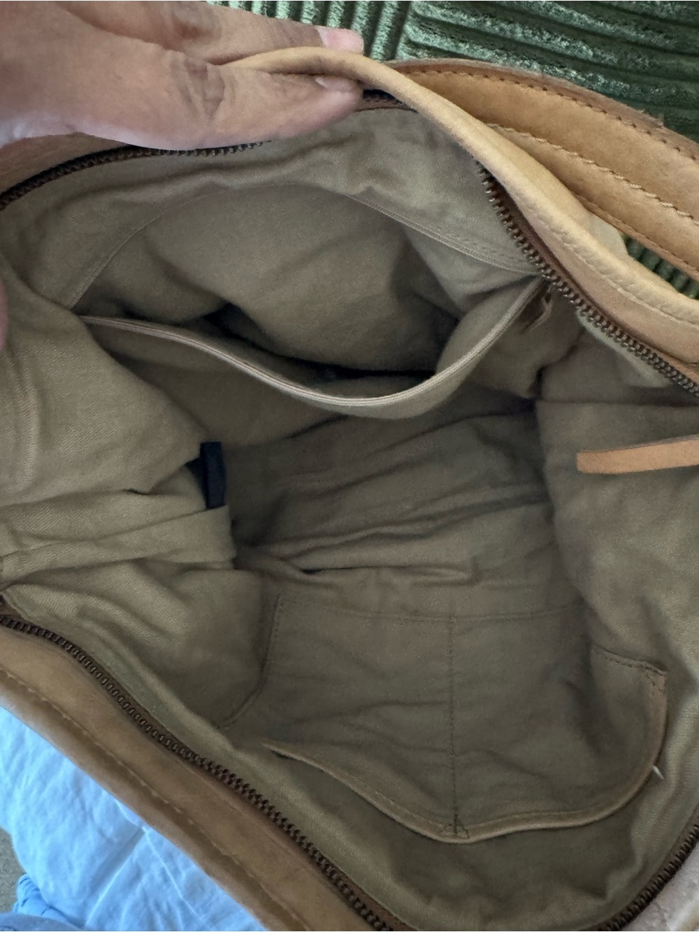 Woven Leather Hobo Bag - Tan - Picture 7 of 7